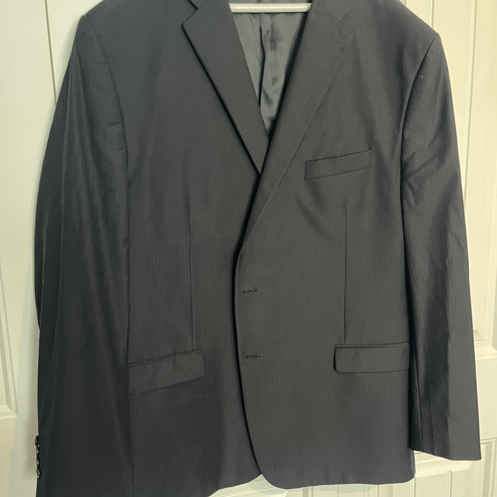 Chaps Navy Sport Coat Classic Fit Notched Lapel